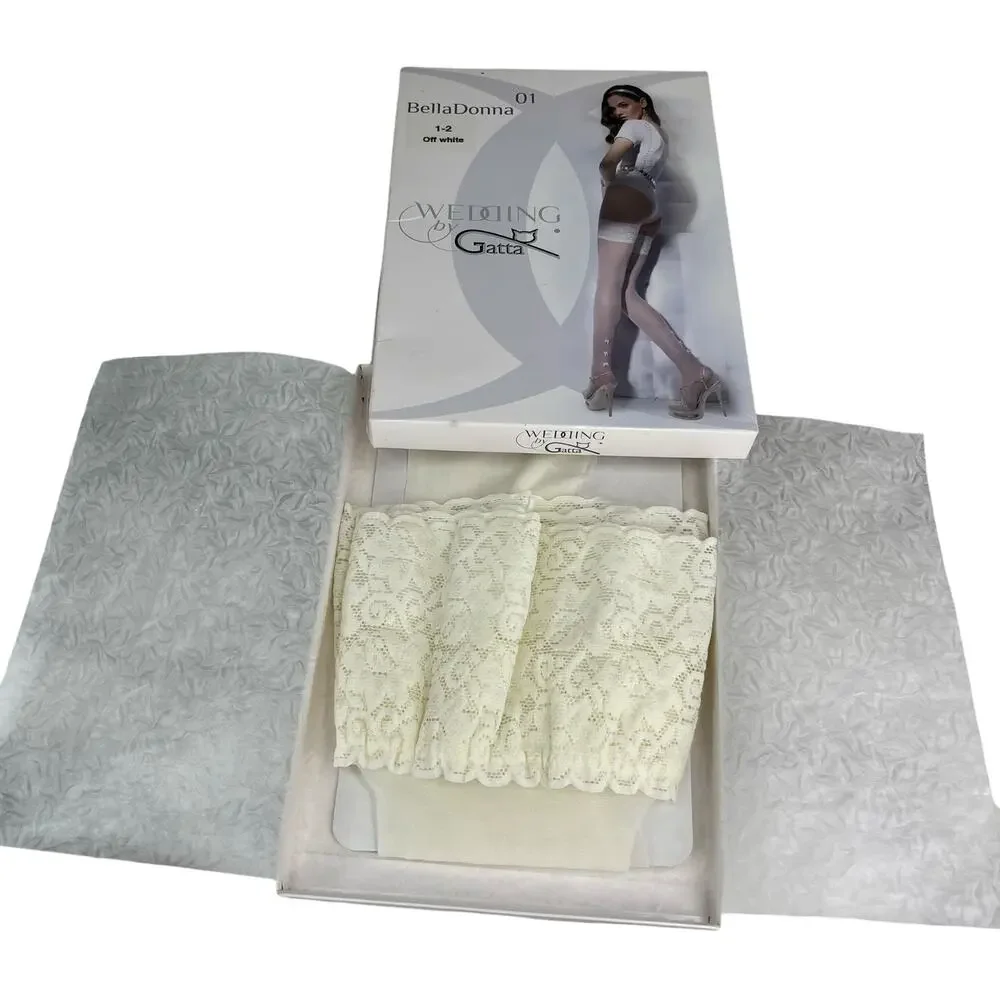 Wedding Stockings GATTA BellaDonna Size 1-2 XS/S Off White New